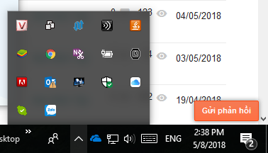 Icon của OneDrive đang có màu xanh.